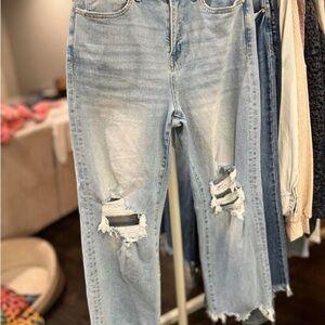 Distressed Light Blue Boyfriend Jeans